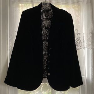Black button down velvet jacket